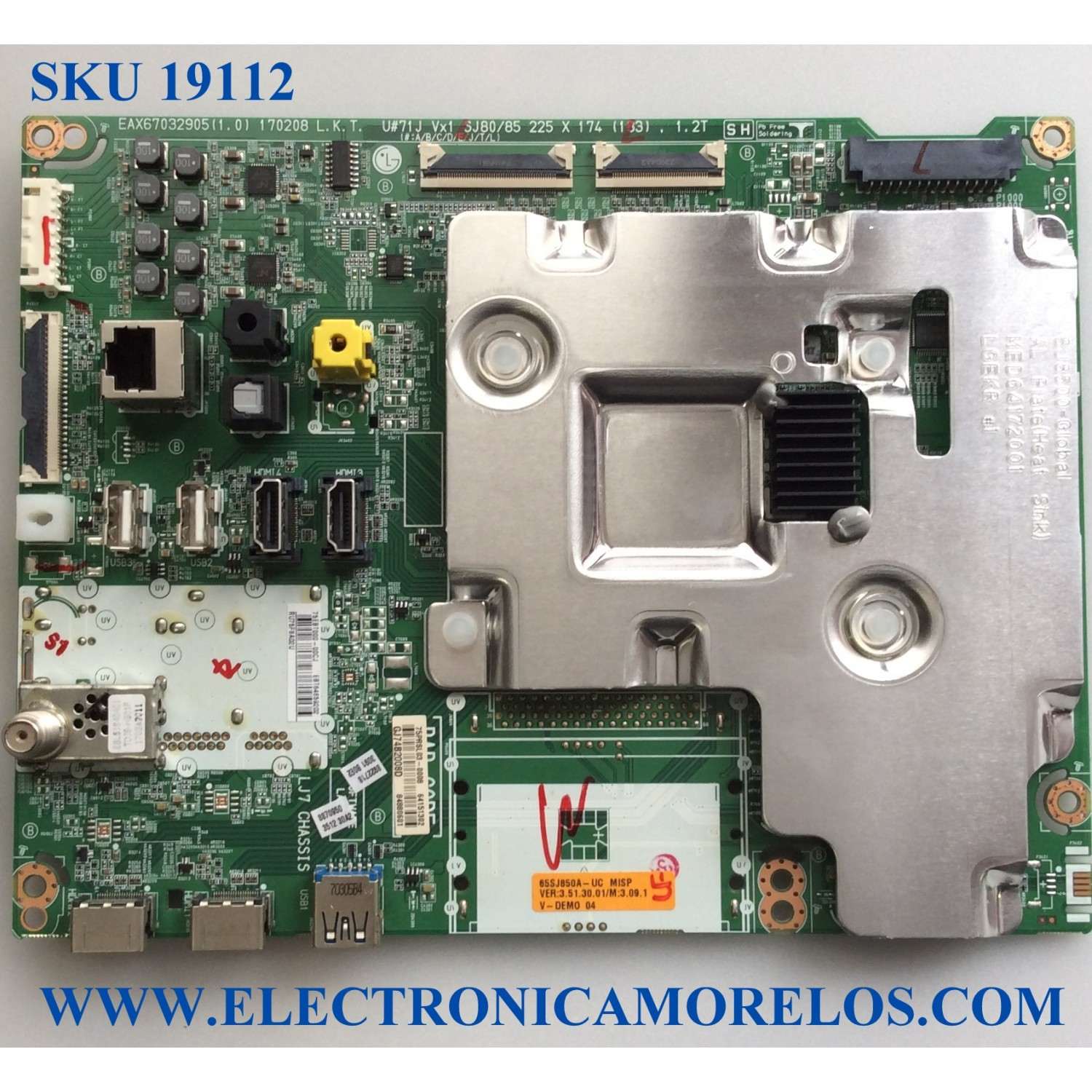 MAIN / LG EBT64659202 / EAX67032905 (1.0) / EAX67032905 / 64151302 / PANEL LC650EQF (DK)(M1) / MODELOS 65SJ850A-UC.AUSYLJR / 65SJ850A / 65SJ850A-UC.BUSYLJR